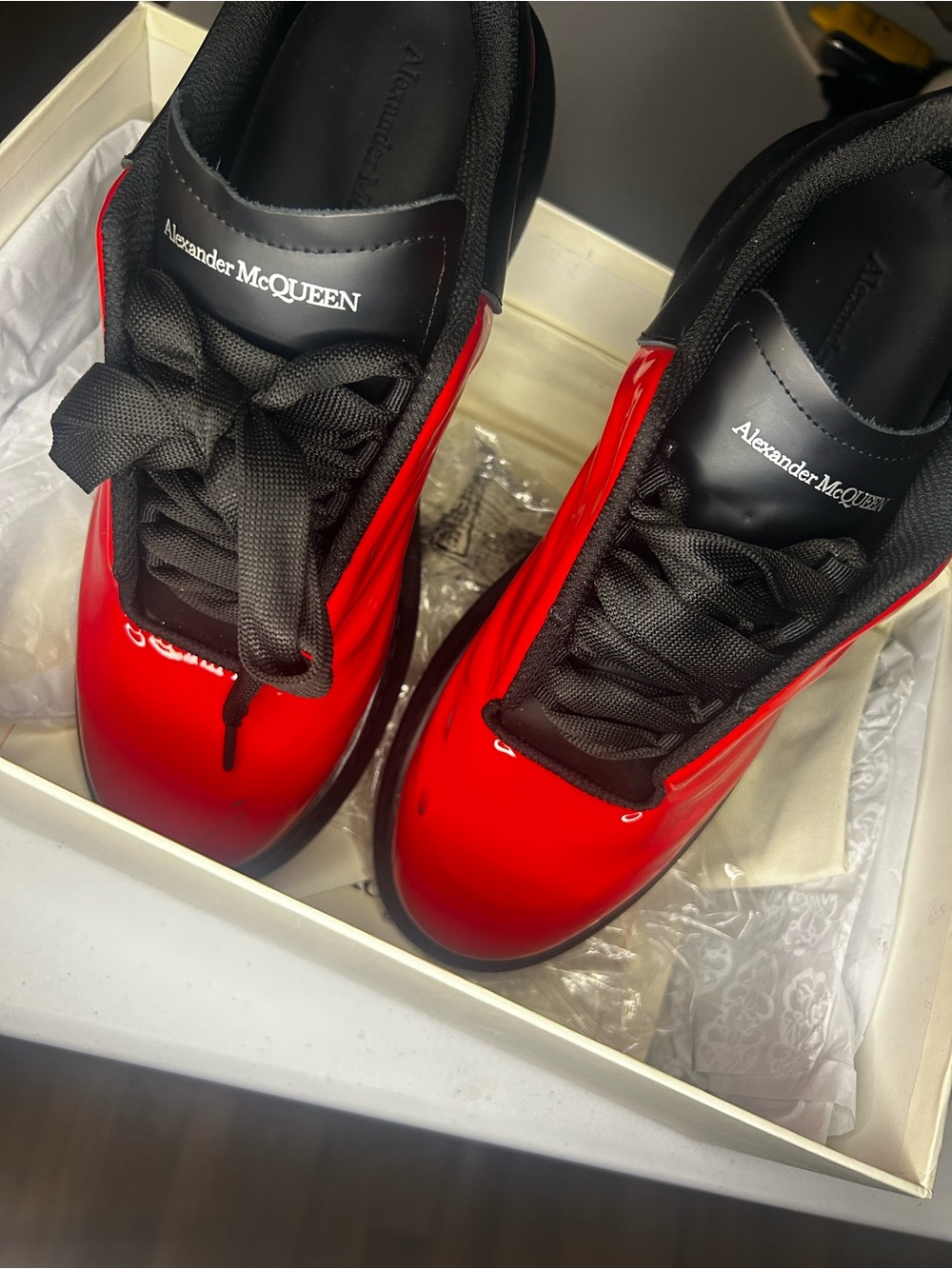 Alexander McQUEEN Red and Black Low-Top Sneakers